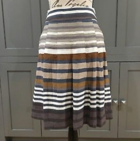 Banana Republic Linnen Blend Stripe Skirt Size 6 - Picture 1 of 6